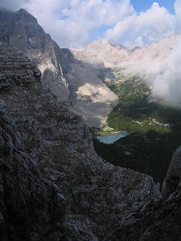 Blick zurück zum Lago di Sorapis und dem morgigen Weg